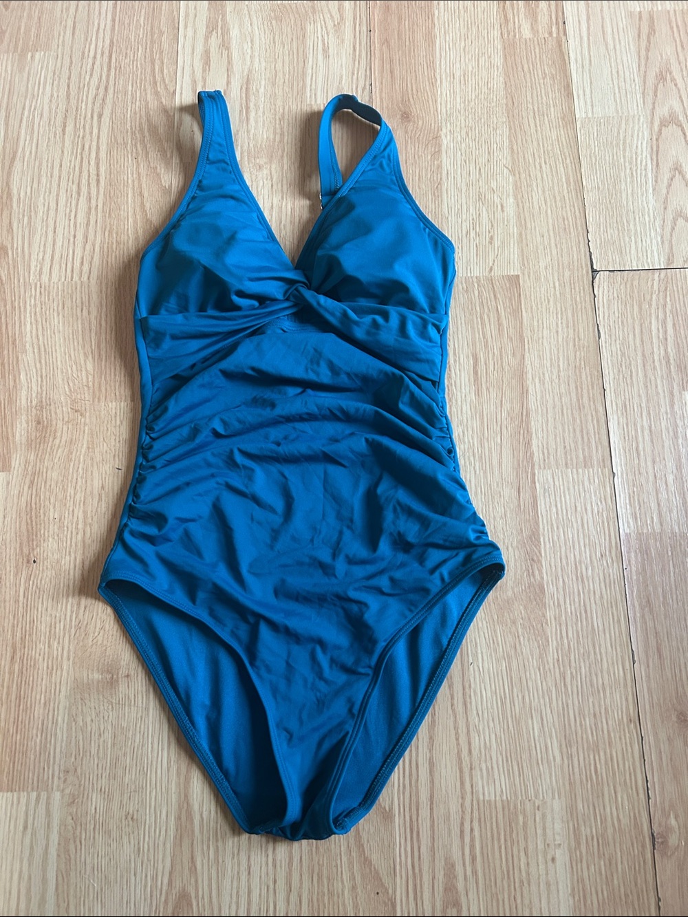 Teal One-Piece Swimsuit - Deep V